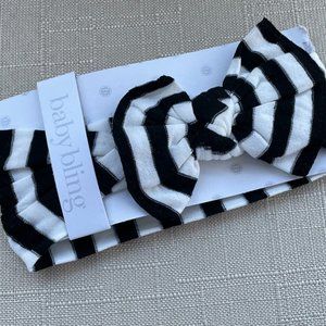 Baby Bling Headband baby White/Black Striped Baby Head Band